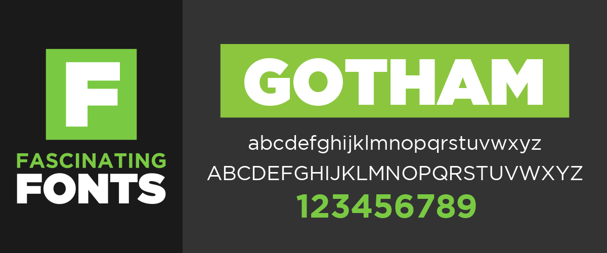 Gotham font typography header
