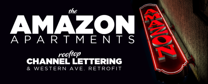 Led and Neon Amazon Apartments Sign