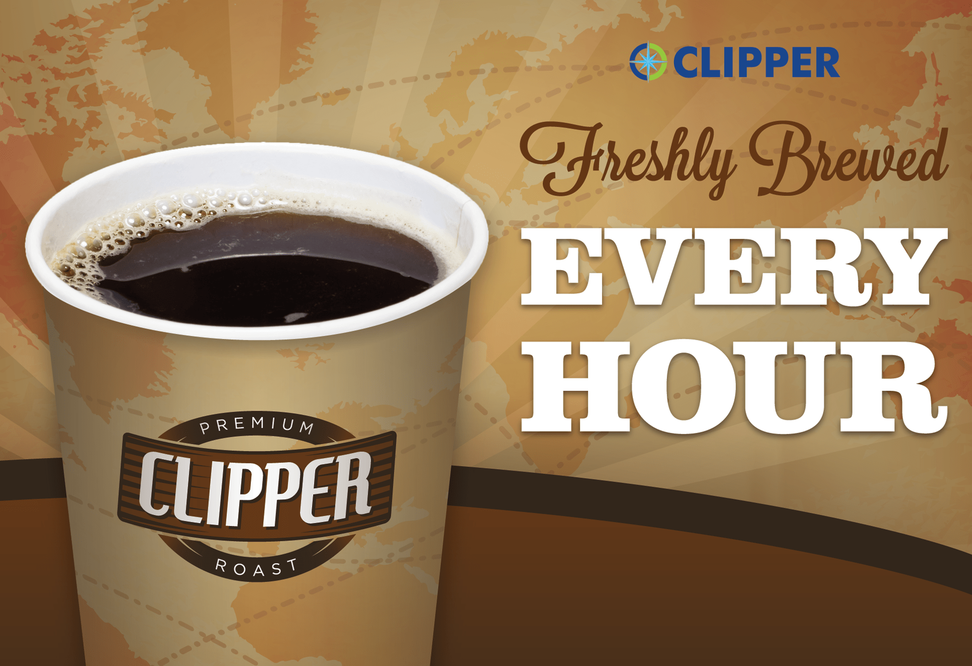 Clipper Coffee Fresh Brewed Every Hour