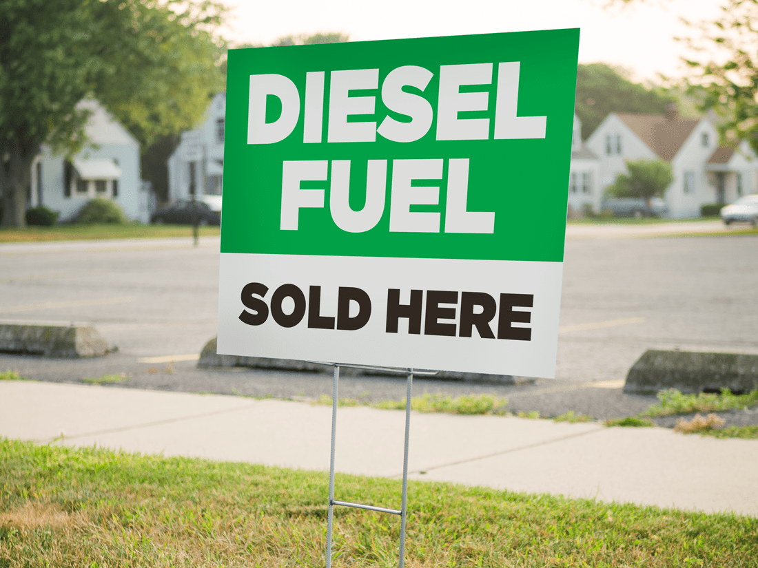 Diesel Fuel Sold Here Yard Sign