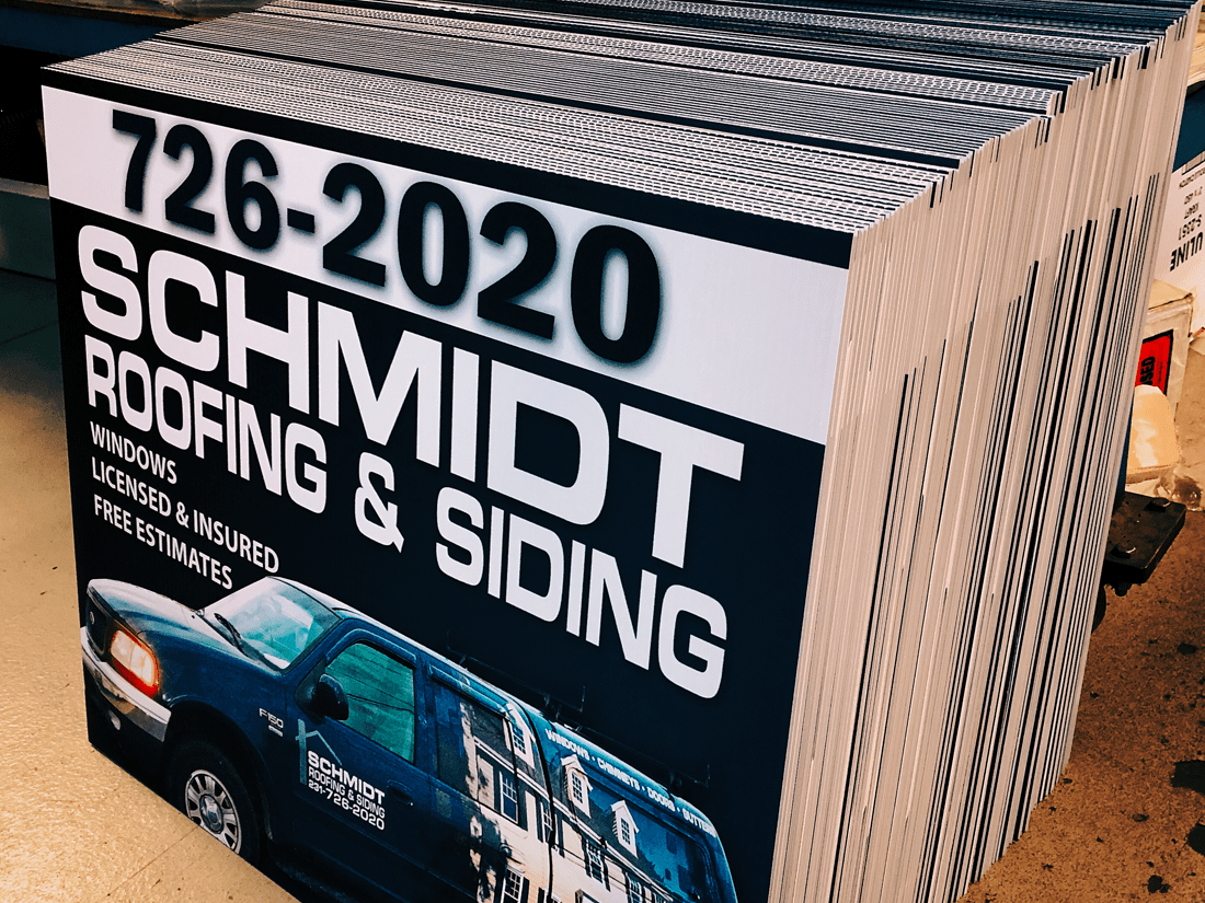 Schmidt Roofing Yard Signs
